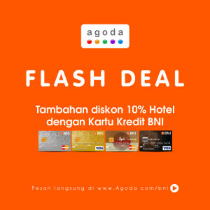 Promosi Kartu Kredit Diskon tambahan 10% di Agoda.com