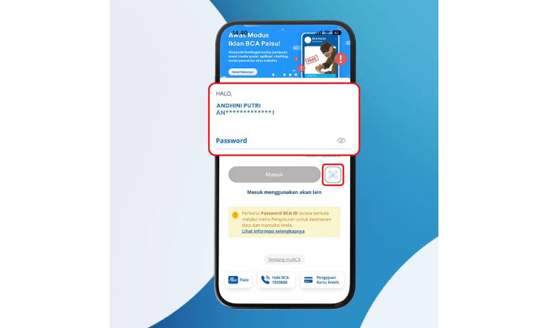 Tampilan aplikasi myBCA