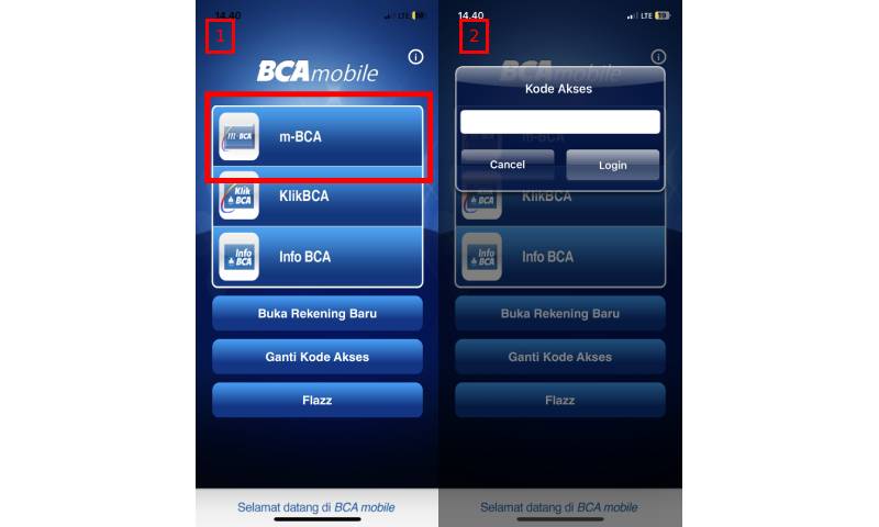 Tampilan Awal BCA Mobile