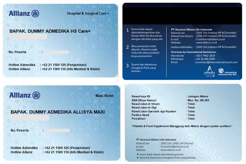 Contoh kartu asuransi kesehatan