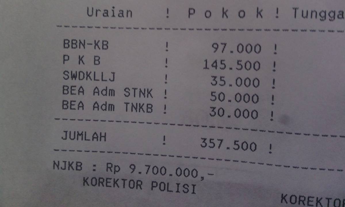 Contoh Surat Lengkap Kwitansi Jual Beli Motor Bekas Yang Benar