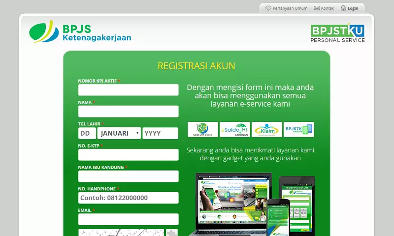 Registrasi Akun BPJS Ketenagakerjaan