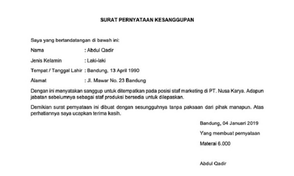 Surat Pernyataan Pahami Jenis Dan Cara Buatnya Dengan Baik