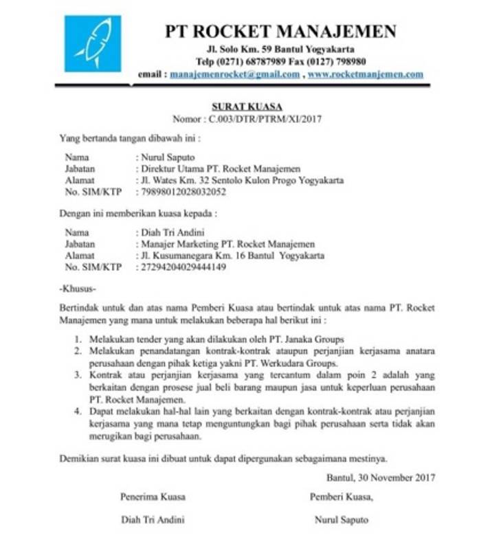  contoh surat kuasa berbagai keperluan yang benar surat kuasa pengertian fungsi macam unsu Contoh Surat Kuasa Pengambilan Akta Cerai Doc