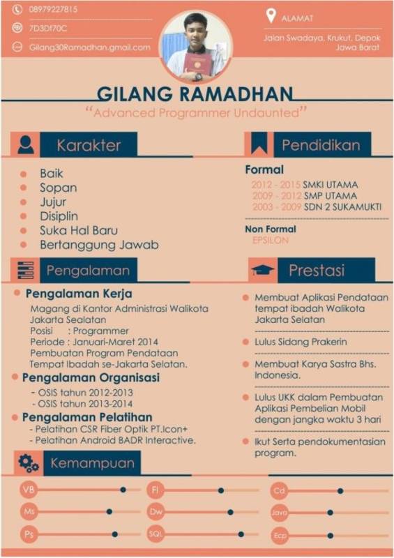 Contoh Desain CV Lamaran Kerja Kreatif - Goliketrik