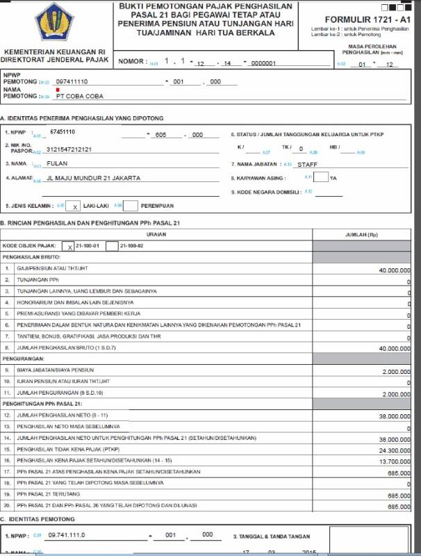 Contoh Pengisian Spt Tahunan Orang Pribadi Nihil Manual