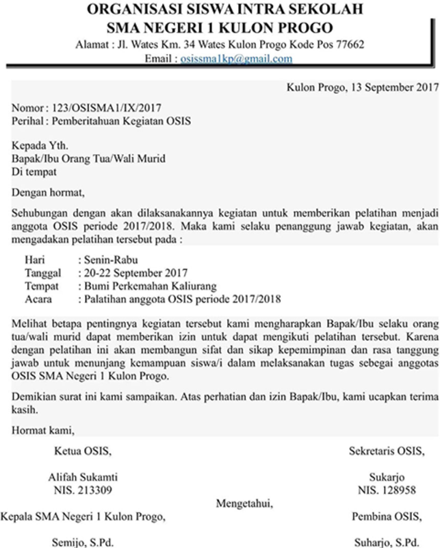 Penulisan Nomor Surat Undangan Yang Benar  Contoh Semua Jenis Surat