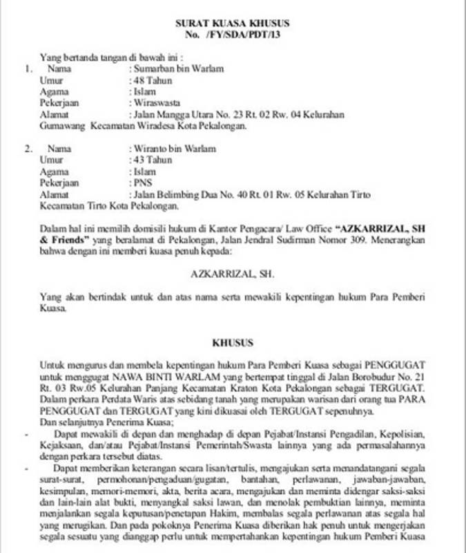 Semoga dengan penjelasan tadi akan menambah ilmu anda serta menjadi referensi bagi anda ya Contoh Surat Kuasa Pengambilan Uang Doc