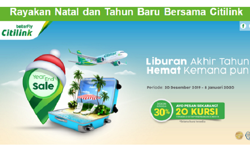 Liburan Natal dan Tahun Baru Garuda dan Citilink  Tebar 