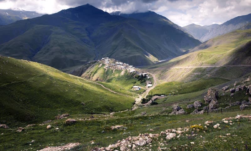 pegunungan di Xinaliq, Azerbaijan