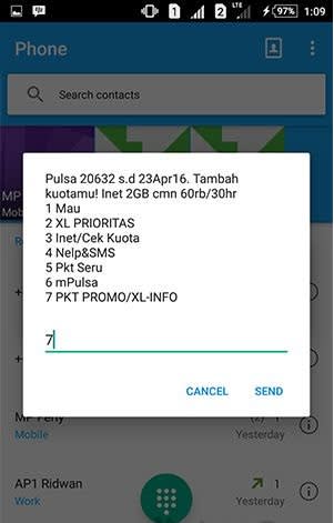 Cek Kuota XL SMS