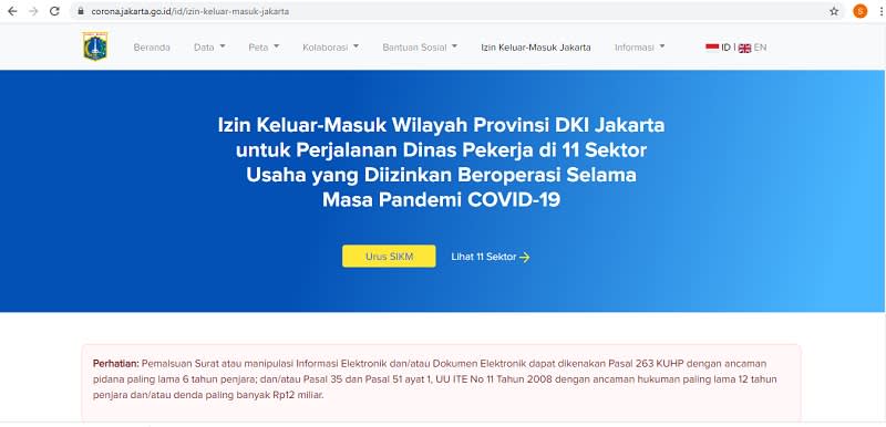 situs corona pemprov DKI Jakarta