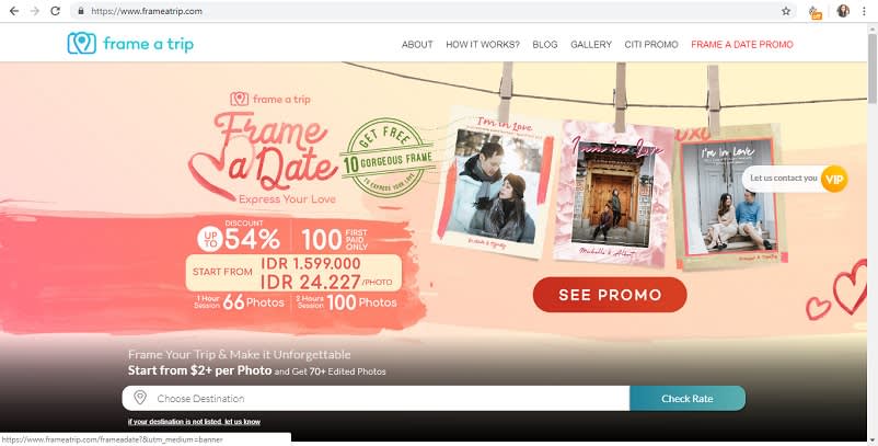 Homepage website frameatrip.com