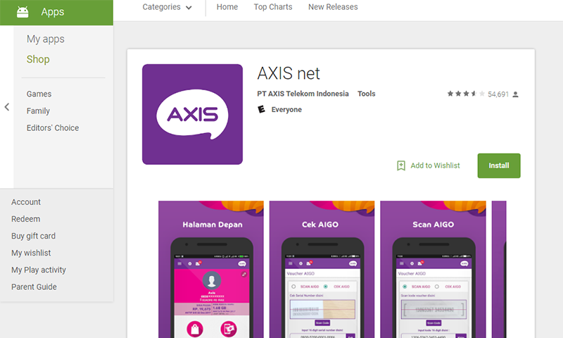 Cek Kuota AXIS lewat Android