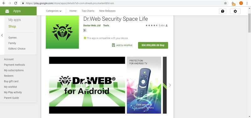 Dr. Web Security Space Life Play Store 