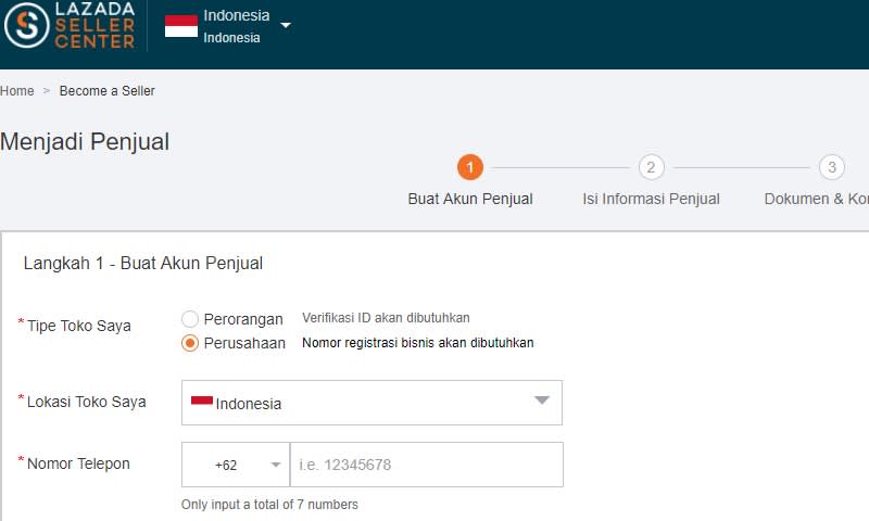 Formulir Lazada