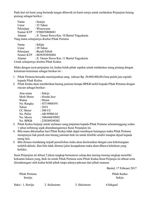 Pengertian Surat Perjanjian Hutang Contoh Cara Membuat Dan Tips Agar lebih mudah memahami bagaimana cara membuat surat pernyataan berikut beberapa contoh surat pernyataan berdasarkan jenis dan tujuannya.