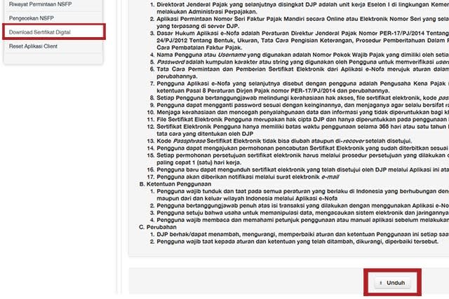 Instal Sertifikat Elektronik Pajak Online di E-nofa