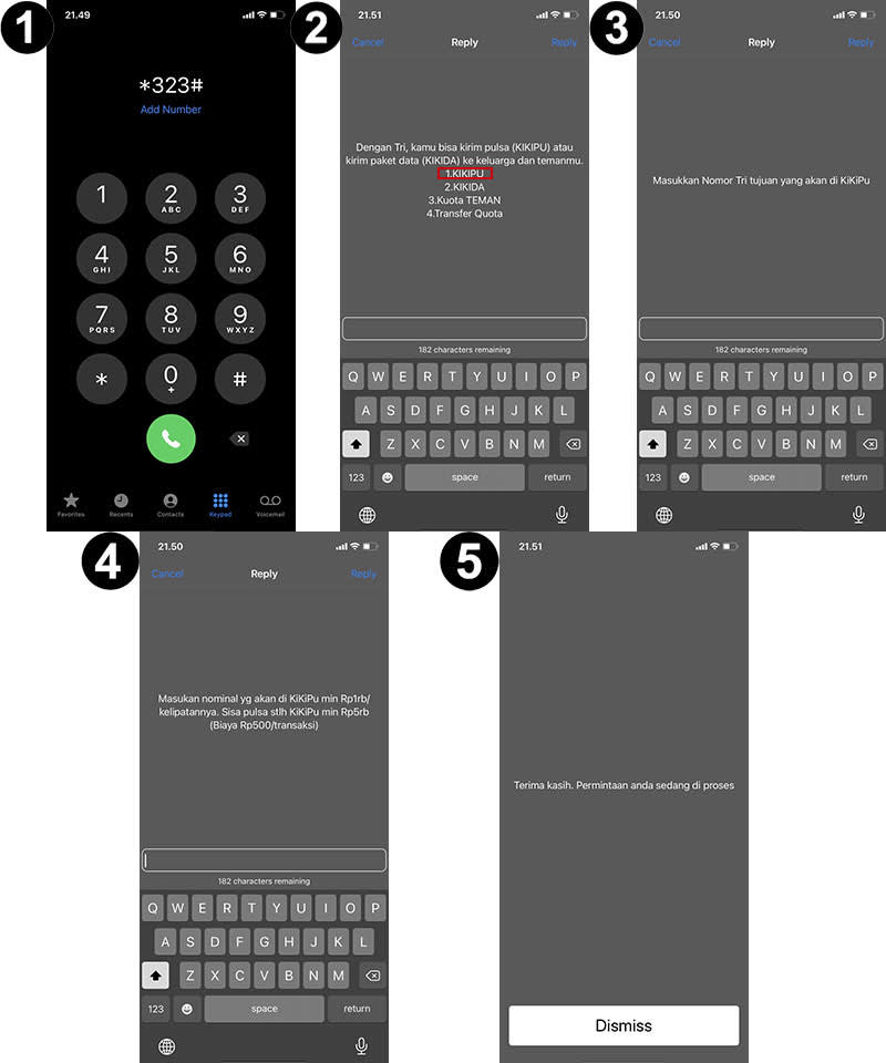 cara transfer pulsa tri melalui telepon