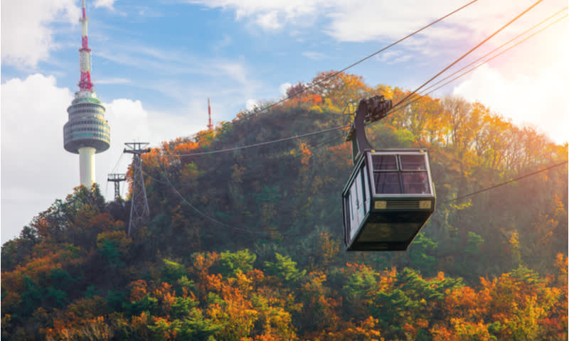 cable car di namsan tower korea