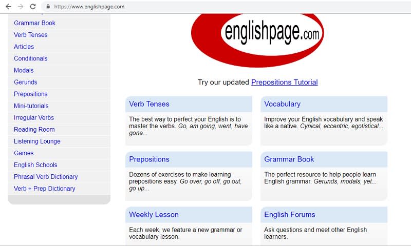 homepage englishpage.com