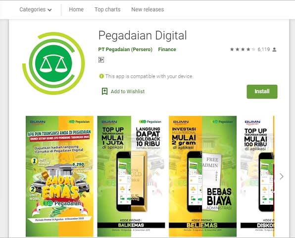 Aplikasi Pegadaian Digital Service Resmi Milii PT Pegadaian