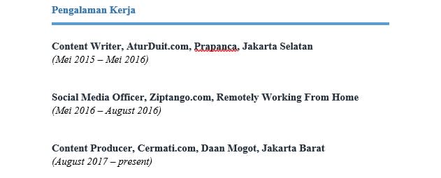 Cara Menulis Daftar Riwayat Hidup Yang Disukai Hrd Cermati Com